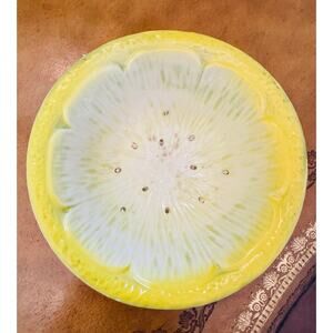 Italy Made 2432 Yellow Fruit Dark Seed Ceramic Bowl Lemon Dragon Fruit Passion